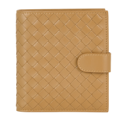 Bottega Veneta Intrecciato French Wallet, Leather, Tan, BO5453, B/DB, 2*